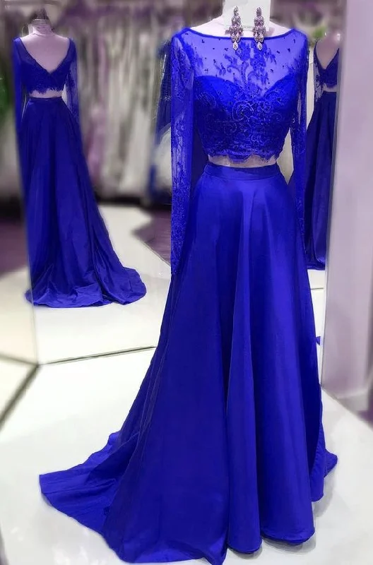 Women's Sports Apparel Long Sleeves Prom Dresses,lace Prom Gowns,elegant Prom Dresses,two Piece Prom Dresses,prom Dresses  cg9030