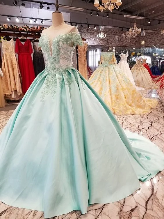 Women's Effortless Casual Outfit Boho - Chic Festival - Ready Style light green a-line cheap evening dress short sleeve lace up back satin dress prom gowns, graduation party dresses   cg18273