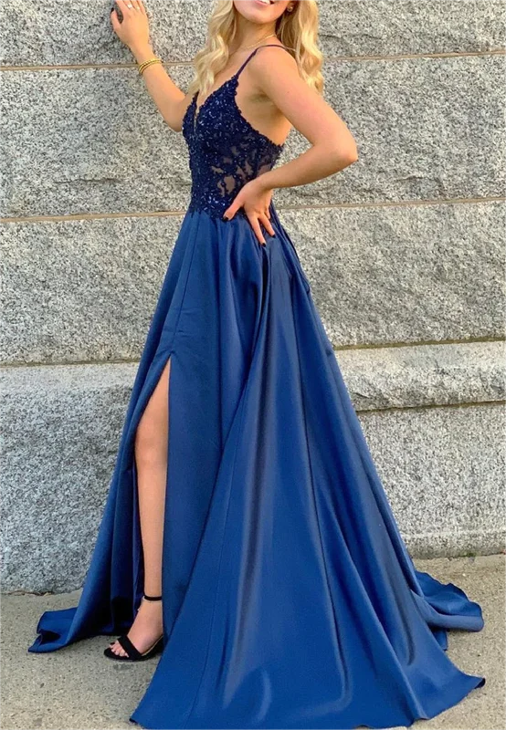 Affordable Luxury Women's Garments Feminine Grace Women Lace Prom Dresses Long V-Neck Evening Gowns Formal Party Dress YPD559