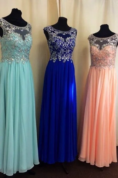 Stylish Women's Clothing Real Made A-Line Beading Chiffon Real Made Prom Dresses,Evening Gowns,Evening Dress  cg7694