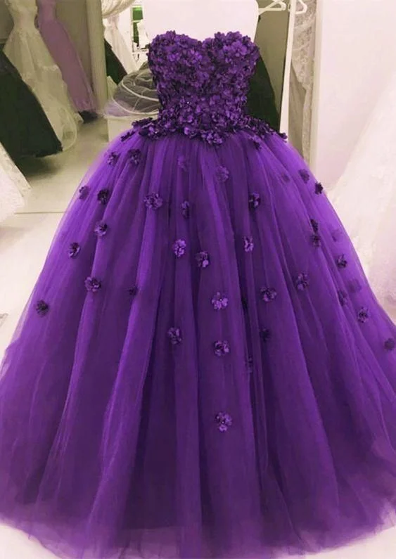 Affordable Women's Outfit Prom Dresses Simple, purple tulle ball gown quinceanera dress  cg6431