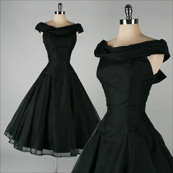 Sustainable Women's Clothing Black Dress, Cap Sleeve Gown, Short Homecoming Dress, Formal Evening Dress  cg7278