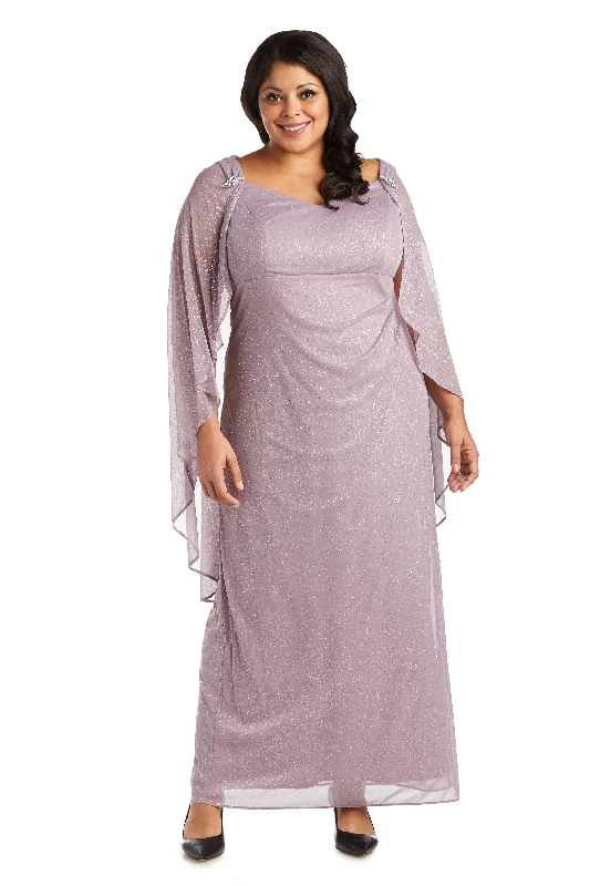 Women's Evening Garments Save on Inspired Styles R&M Richards 2384W Long Plus Size Formal Cape Gown Sale