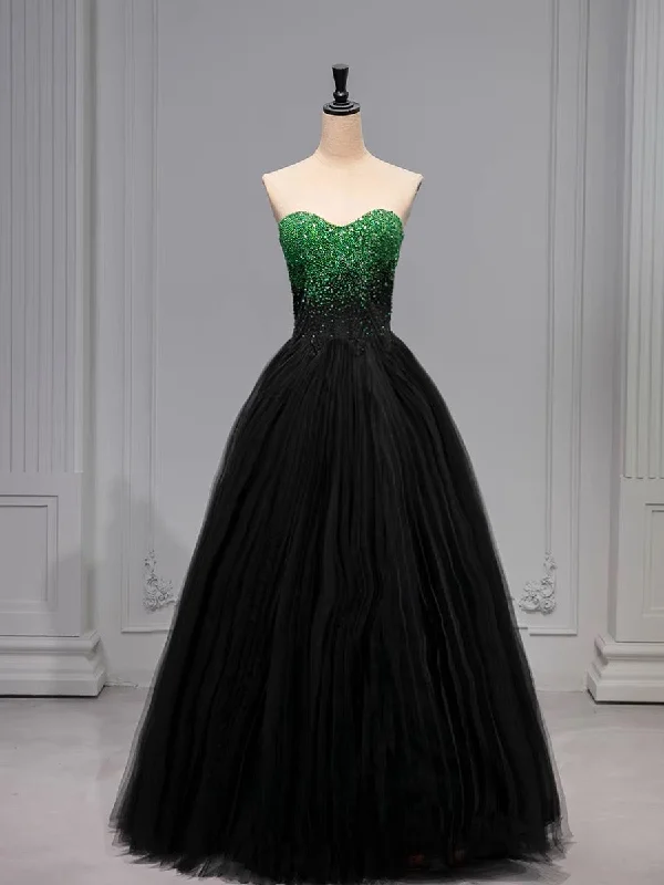 Formal Clothing For Women Vintage Retro Party Wear Pretty Ball Gown Sweetheart Tulle Long Black Ruffles Prom Dresses Sweet 16 Dresses C3211