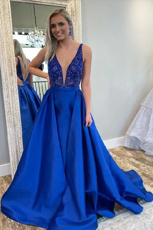 Women's Trendy Clothing Custom Made Prom Dress Royal Blue, Prom Dresses, Pageant Dress, Evening Dress, Dance Dresses, Graduation School Party Gown  cg7351