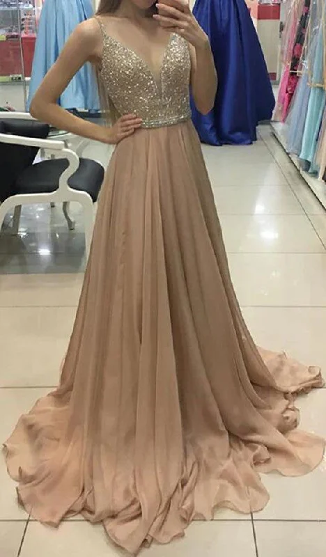 Women's Party Outfit Elevated Style Women Beads Prom Dresses Long Sequins Evening Gowns Formal Party Dress YPD317