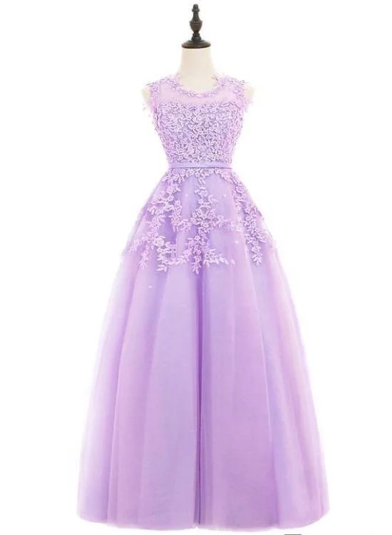 Women's Resort Apparel Beautiful Purple Ball Gown Tulle Long Party Dress, A-Line Prom Dress 2020  cg8605