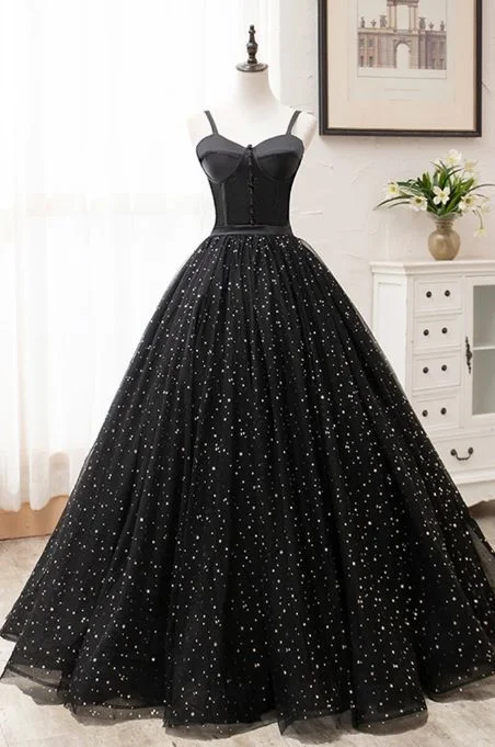 Chic Women's Garments Refined Simplicity Black Tulle Satin Sweetheart Neck Long Prom Dress, Evening Dress  cg8152