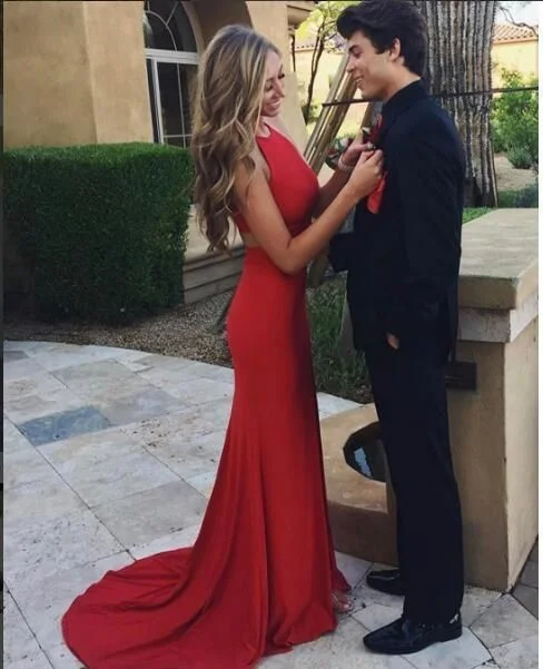 Women's Elegant Formal Outfit Casual Weekend Relaxed Style Two Pieces Prom Dress Red Satin Long 2 Pieces Prom Dresses Formal Dress cg941