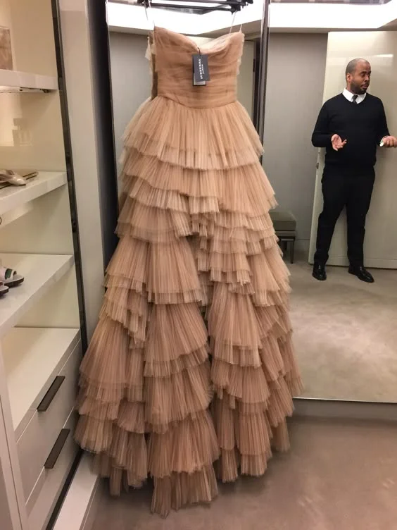 Sustainable Fashion Clothing For Women Clearance Event Gorgeous Ball Gown Strapless Tulle Champagne Layers Long Prom Dresses Formal Evening Dress C2721