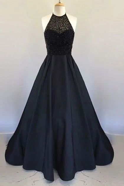 Elegant Women's Evening Garments New Style Elegant Prom Dress Black Prom Gown modest Prom dresses,Sleeveless prom dress cg4077