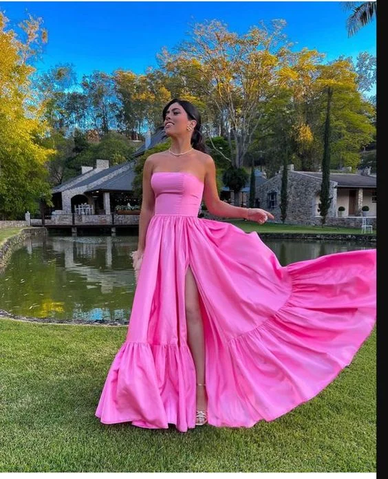 Affordable Women's Clothing Luxury Comfort Classic Pink Strapless Prom Dress,Pink Graduation Dress,Formal Gown     cg24963