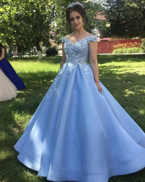 Women's Plus-Size Garments Princess Style Ball Gown Prom Quinceanera Dresses Lace Off Shoulder cg4125